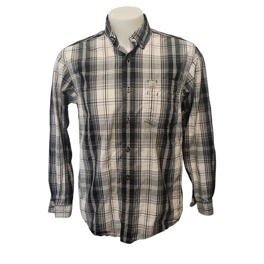 Carhartt Plaid Button Up Shirt Mens Medium‎ Multicolor Grunge Work Wear Outdoors